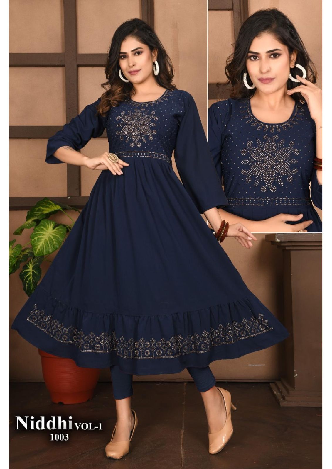 Beauty Queen Niddhi 1 Fancy Designer Wholesale Anarkali Kurti Catalog
